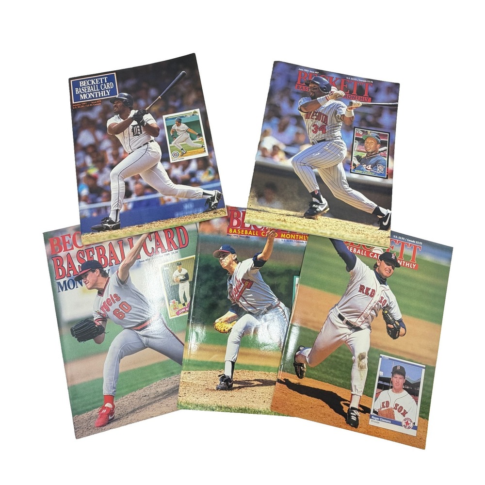 Roger Clemens Kirby Puckett Beckett Baseball Card Monthly Lot 5 1989 1992